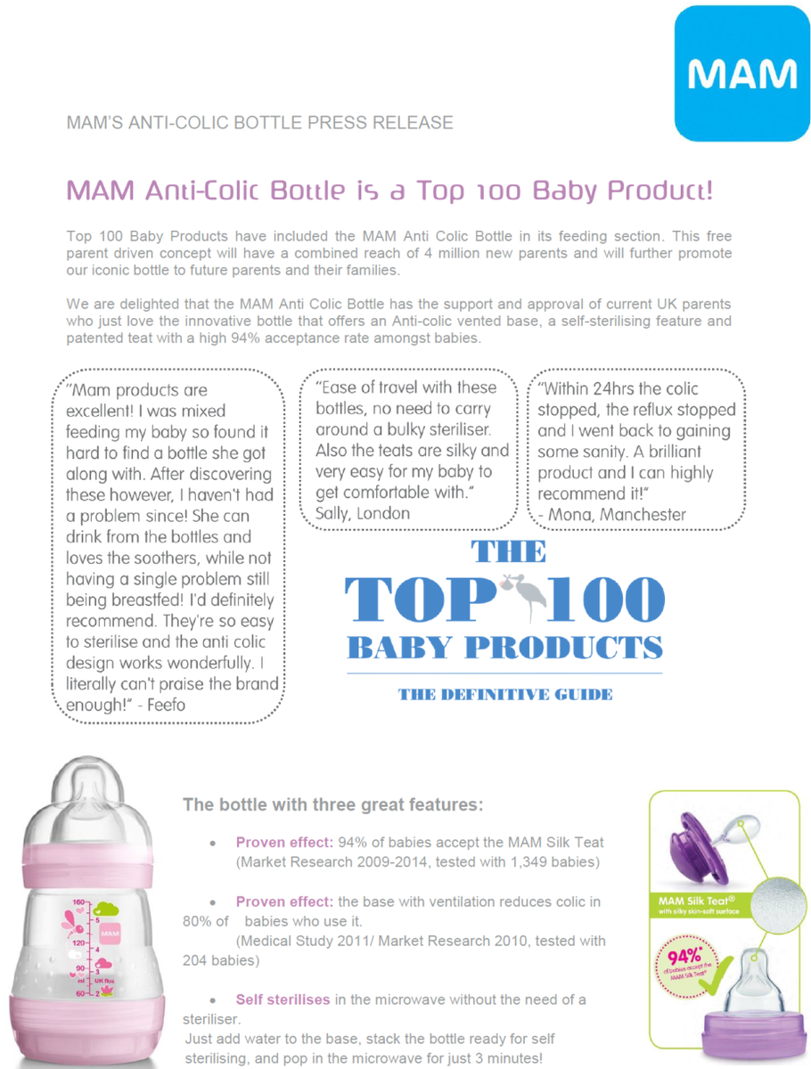 nurseryagent's tweet photo. MAM Anti-Collic Bottle is a Top 100 Baby Product! https://t.co/xDbgLv6tW6