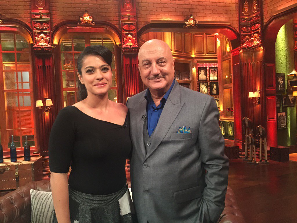 AnupamPKher's tweet photo. Last episode of #TheAnupamKherShow of this season with brilliantly talented @KajolAtUN at 7pm on @ColorsTV. Enjoy.:) https://t.co/N2mY2giS62