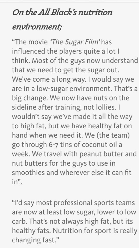 Oh dear. A clear backfire of making the sugar film. Here's the NZ conditioning coach:
