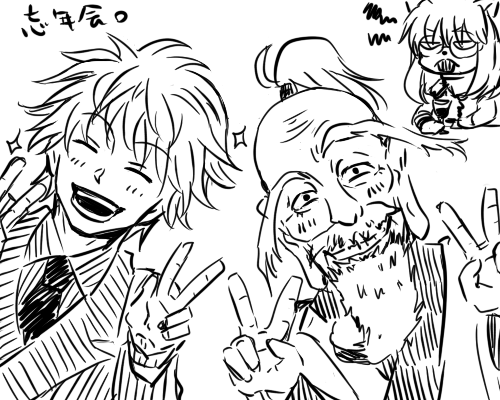 【rkgkネテロとパリストンとチードルさん】ネテロ☆6記念に漫画描きたかったけど、天空でそれどころではなかった。楽しそうにしてるキャラを描くのは楽しいです。 