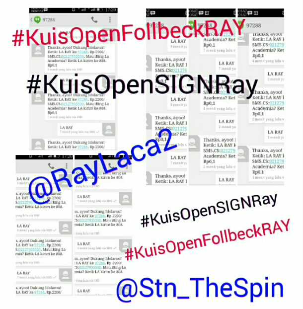 Stn_TheSpin's tweet photo. 18 sms buat @RayLaca2 semoga lolos.. (retweet)
#KuisOpenSIGNRay
#KuisOpenFollbackRAY
#RayPastiBisa https://t.co/iaU4VIs5wr