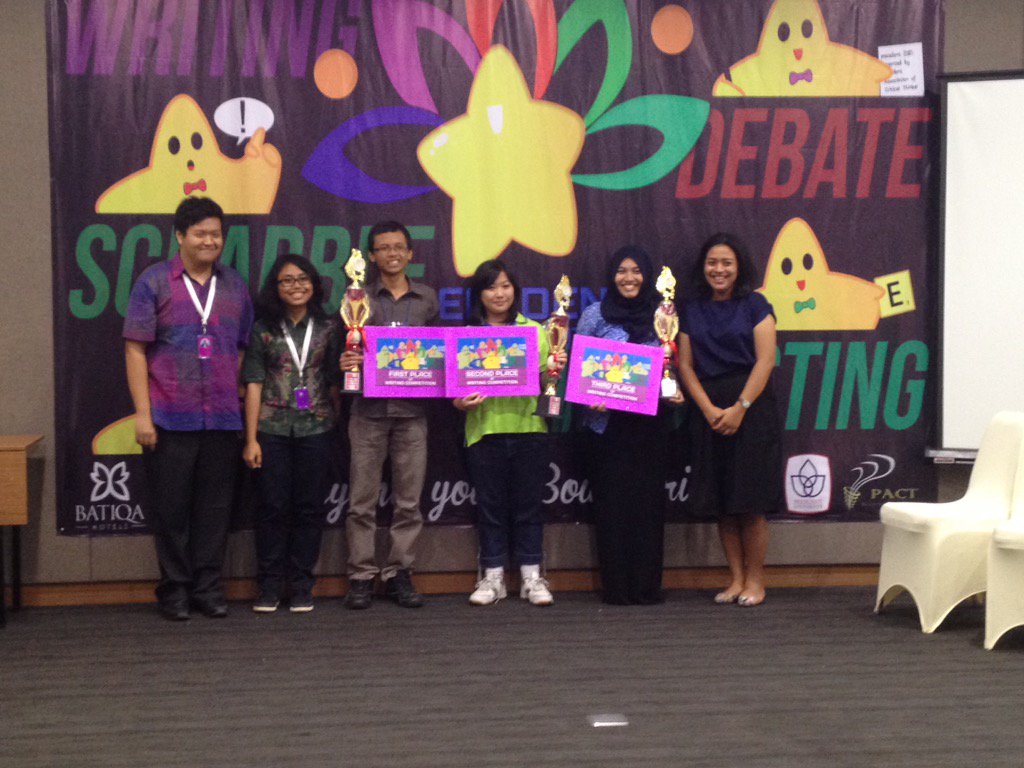 PRECEDENT2015's tweet photo. Winners of Writing Comp:
1. Theo, SMA St. Aloysius 
2. Olivia, SMA 2 BPK Penabur Bdg
3. Vanessa V. SMAN 5 Bekasi https://t.co/9xamfnq3q2