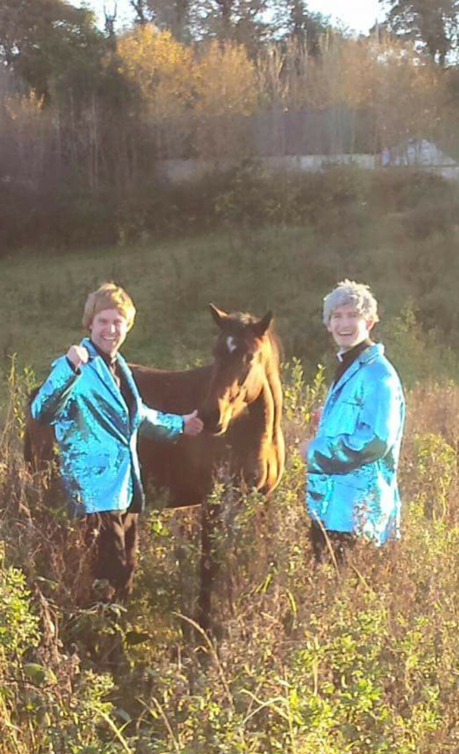 ThisisiRadio's tweet photo. Spotted in Letterkenny... 2 lads recreating 'My Lovely Horse'.. spot on! via @Herdotie https://t.co/hFGap22w9b