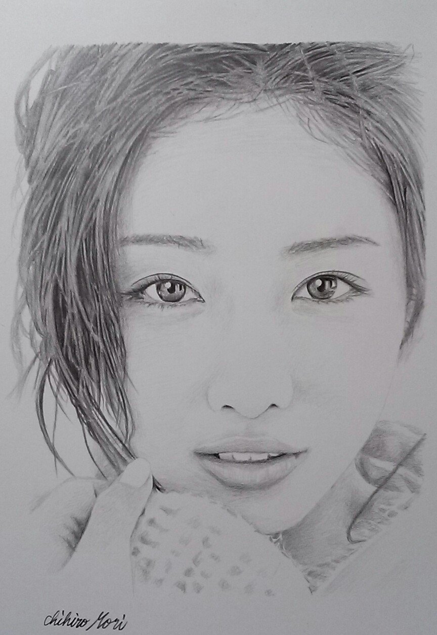 石原さとみ  鉛筆画 鉛筆画 石原さとみ 完成までの一部始終 動画 早送り / Pencil