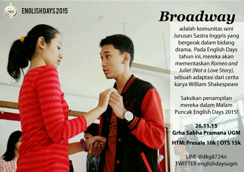 Romeo &amp; Juliet (not a lovestory)? Siapa aja penampilnya? Pertama: ada BROADWAY.