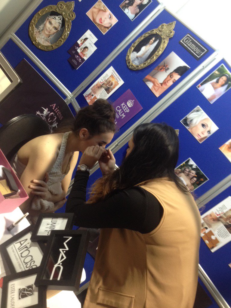 beverlyashleigh's tweet photo. I#happeningnow @Royal_Armouries @TheUKWeddEvent #brides come visit our stand #airess and see our live #MUA demos https://t.co/rLXBG63ylL