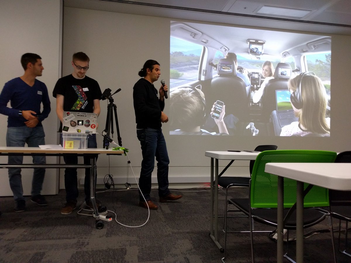 novoda's tweet photo. Great presentations #droidconhack NFC piano, Battery Drain card game w/ nearby api, Halloween Tricks &amp; loyalty cards https://t.co/ZuMtWrYRM2