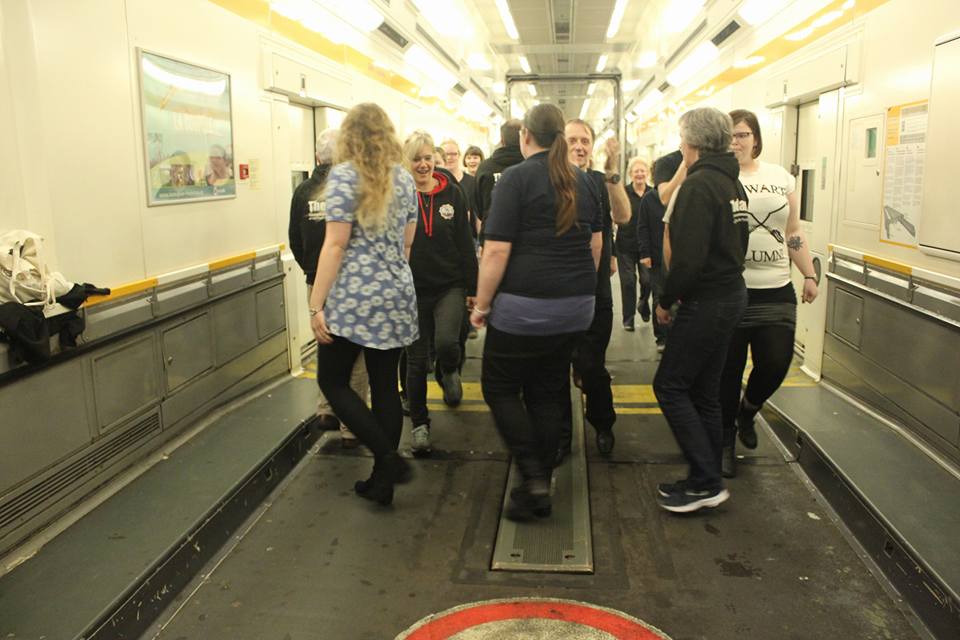 WMFSBand's tweet photo. On @LeShuttle back to the UK on Wednesday there was an empty carriage so we had a marching practice, as you do! https://t.co/1ONhwH20Y1