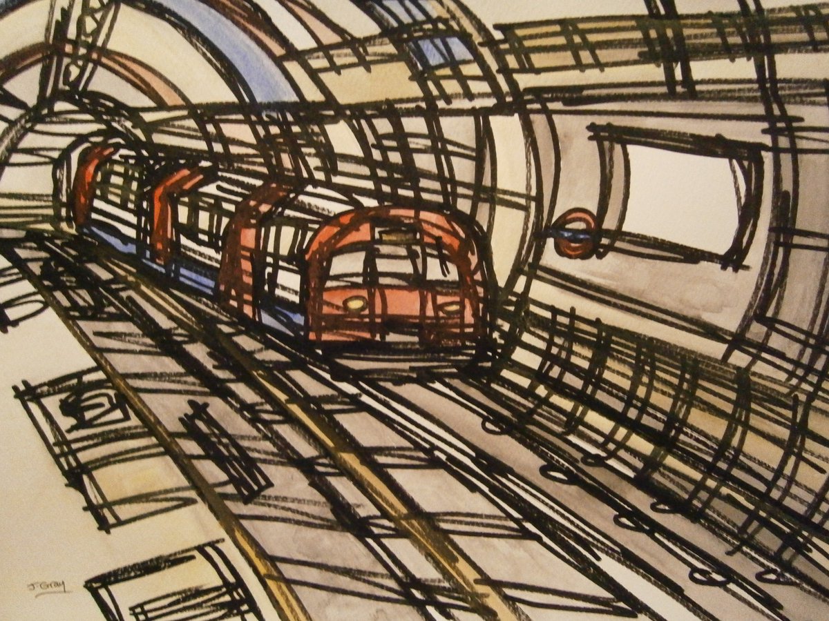 JonathanGrayArt's tweet photo. Travelling by the Tube
#London #LondonUnderground #Tube #Train #PicadillyCircus #Landmark #LinearLandscape https://t.co/l1LK0TBZRg
