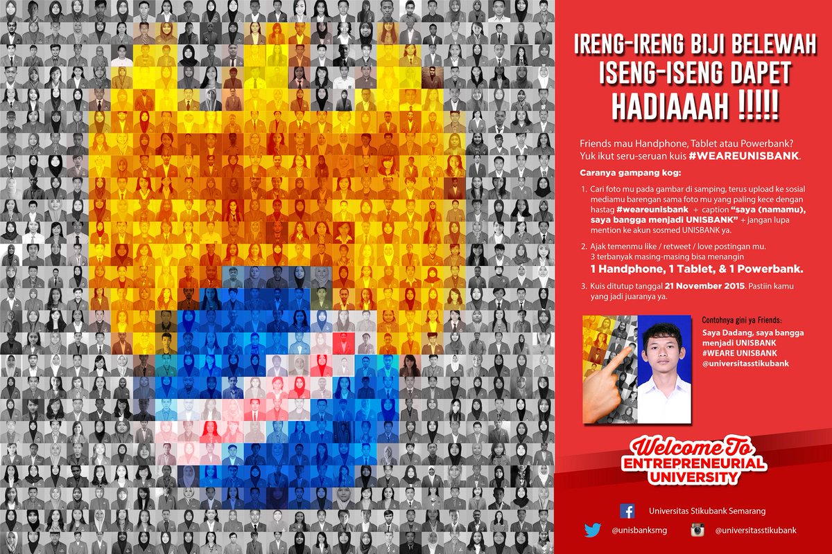 Temukan posternya di setiap lantai di Kampus Mugas dan Kampus Kendeng, ikuti ketentuanya, dan jadilah pemenang!