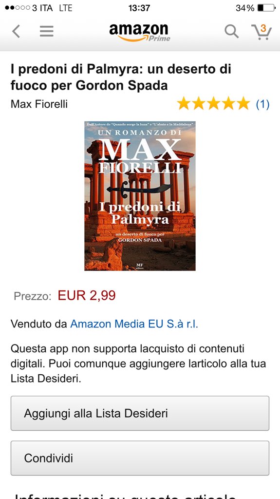 MaxiFiore88's tweet photo. I PREDONI DI PALMYRA
10mo Classifica #BestSeller #AzioneAvventura
#libri #ebook #libridaweekend #buonadomenica https://t.co/MjPAie8stH