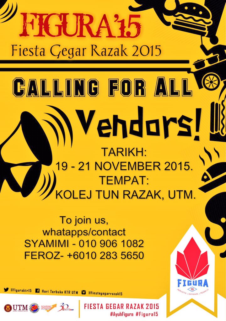 figuraktr17's tweet photo. Calling for vendors ! Jom dftar skarang ! Come on gaissss 💪🏻💪🏻 #figura15 #Ayuhfigura https://t.co/nN27kL1QiJ