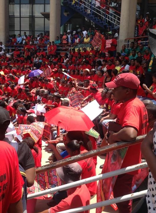 EFFSouthAfrica's tweet photo. Congrats to the EFF SC in VUT for completely defeating zANC kids who tried to bribe students with cool drinks &amp; KFC. https://t.co/9Z42cn2XE3