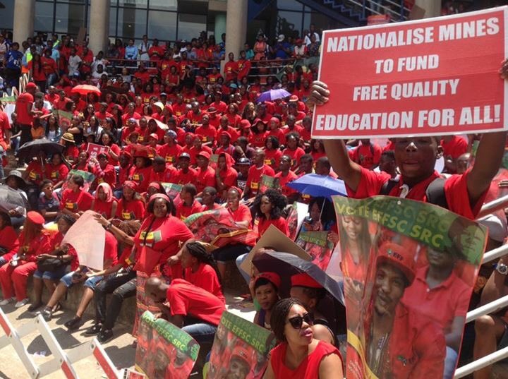 EFFSouthAfrica's tweet photo. Congrats to the EFF SC in VUT for completely defeating zANC kids who tried to bribe students with cool drinks &amp; KFC. https://t.co/9Z42cn2XE3