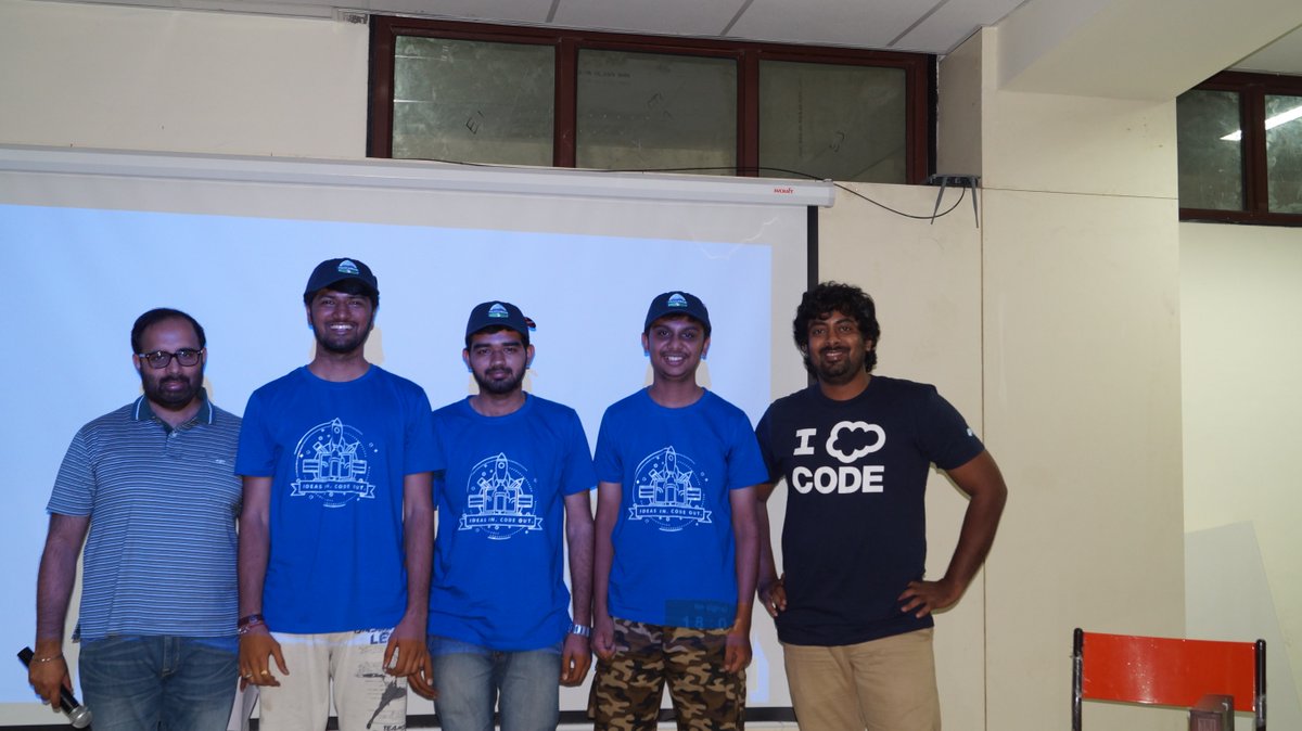 shashvarma's tweet photo. Second winners for the #salesforce category at #hackinout @InOut_SVNIT #salesforcedevs @rajdeepdua https://t.co/bT2SyYR4w0