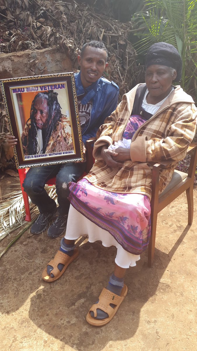 With field Marshall Muthoni Kirimi in Nyeri. Asema hii sio kenya waliopigania. She made me cry. Living poor