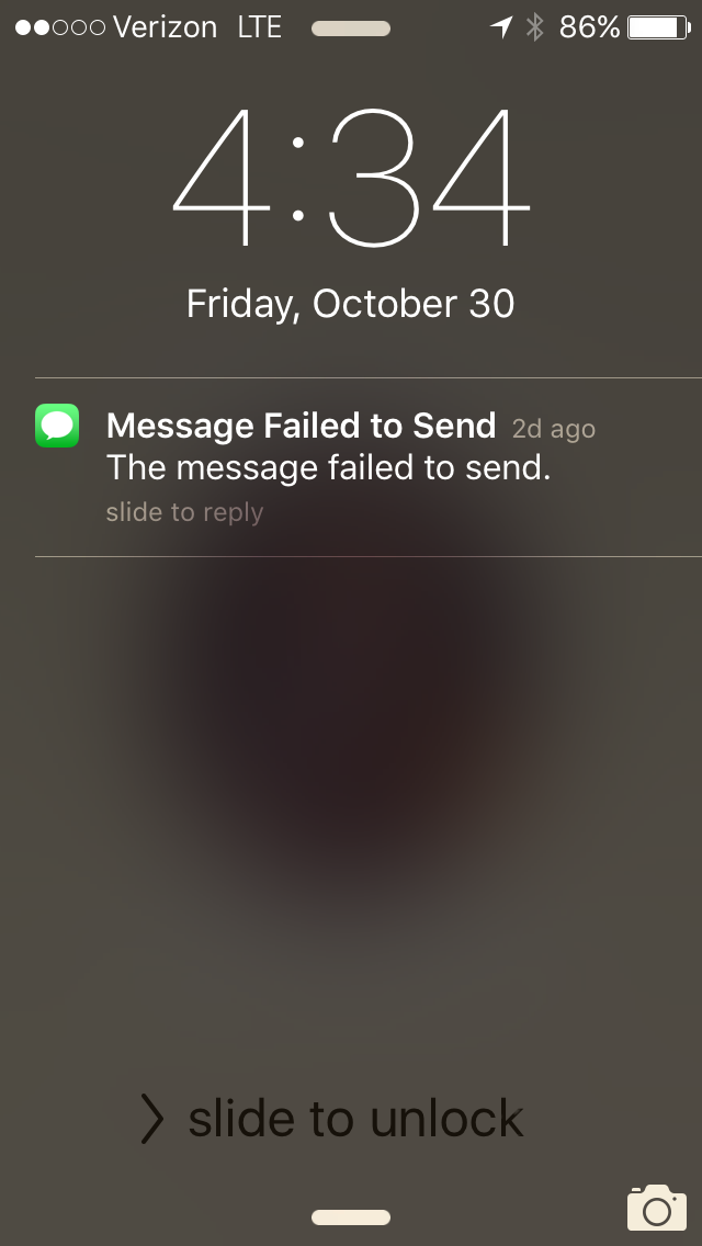 iOSAnomalies's tweet photo. You waited 2 days to tell me that my message failed? #iOS9 https://t.co/Y5MgZa8okO