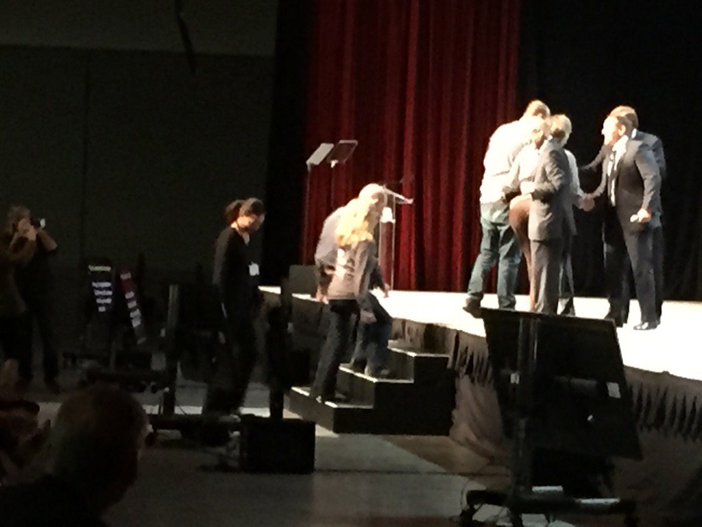 asburycomm's tweet photo. Winners announced for #agehack. @dleidigasbury greets winning team technolagia! #LeadingAge15 https://t.co/BqaQnoiiVn