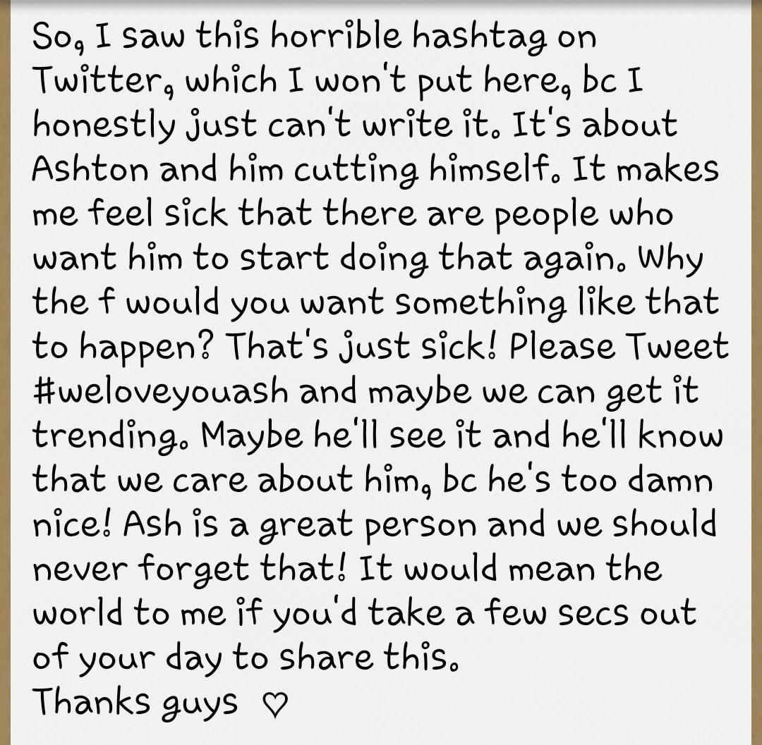 _xMichelleW_'s tweet photo. We need to get this trending, @Ashton5SOS needs to know we ❤ him! #weloveyouash #WeLoveAshton https://t.co/nKPjTBrZ3M