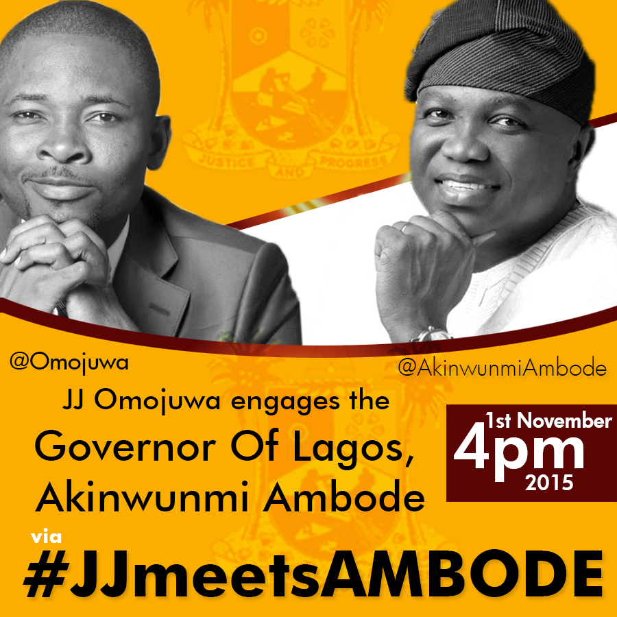 Omojuwa's tweet photo. Hello Gov. @AkinwunmiAmbode . Are you ready to engage on #JJmeetsAmbode ? Thank you sir, for agreeing to do this. https://t.co/EoPoqjGJfr