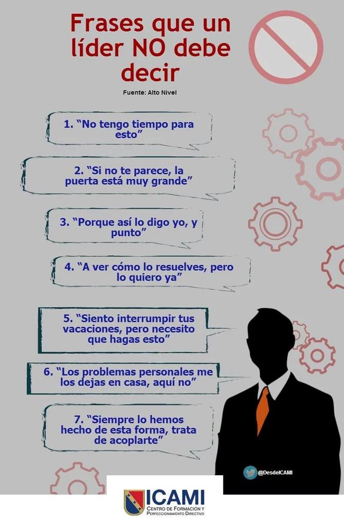 9 frases que un líder nunca dice #infografia #infographic