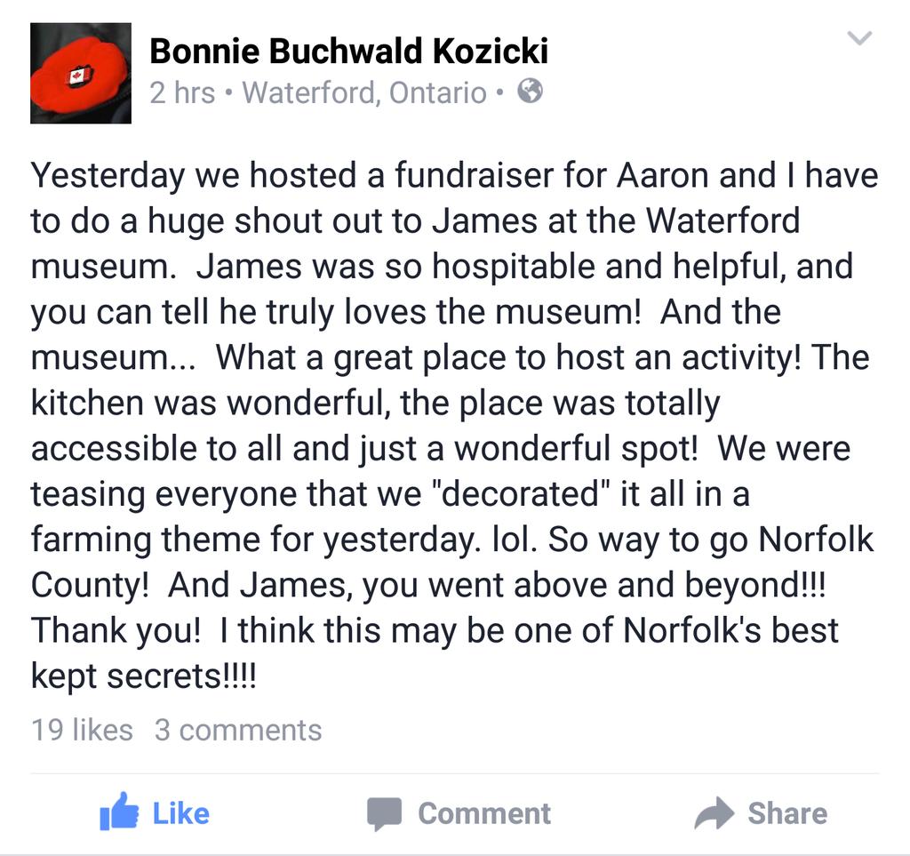 Thanks for the kind words Bonnie about James &amp; <a href="/WhamMuseum/">WHAM</a>. And for your generous spirit helping <a href="/Gautreau89/">Aaron Gautreau</a> #donate