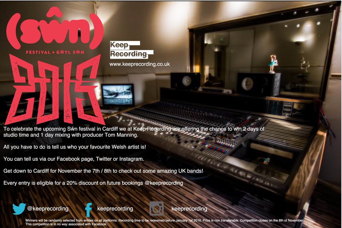 keeprecording's tweet photo. To Celebrate @swnfestival ​Tell us who your favourite Welsh recording artist is. Win 3 days studio time. https://t.co/gcZl5ZUd3s