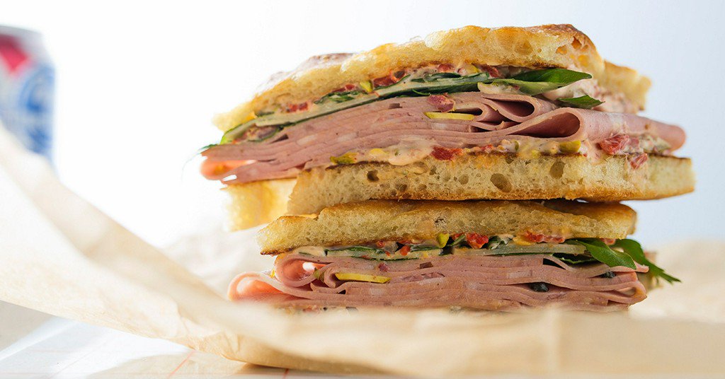 Trade in the lunch box bologna sandwich for pistachio-decked mortadella bit.ly/1SgDQU4