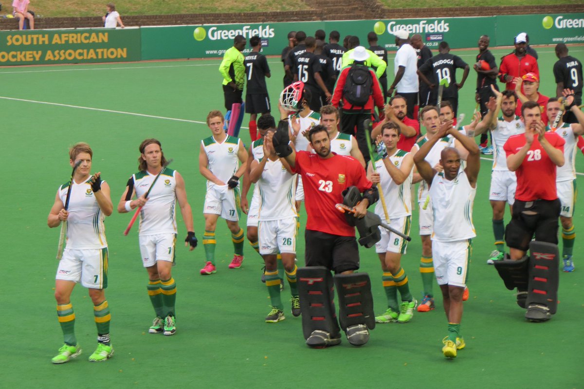 Congrats to the <a href="/SA_Hockey_Men/">SA Hockey Men</a> continental champions! 🏆 Final score: South Africa 4 - Egypt 2. #AHC2015 #AmaStokke