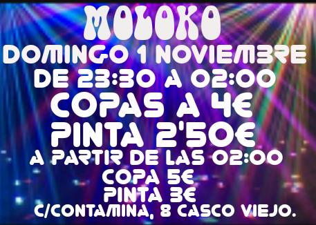 Pubmoloko's tweet photo. OS esperamos esta noche a las 23:30 en moloko!!!! No te lo pierdas!!!! #DiaDeTodosLosSantos #Zaragoza #fiesta #noche https://t.co/BSWym0VOJA