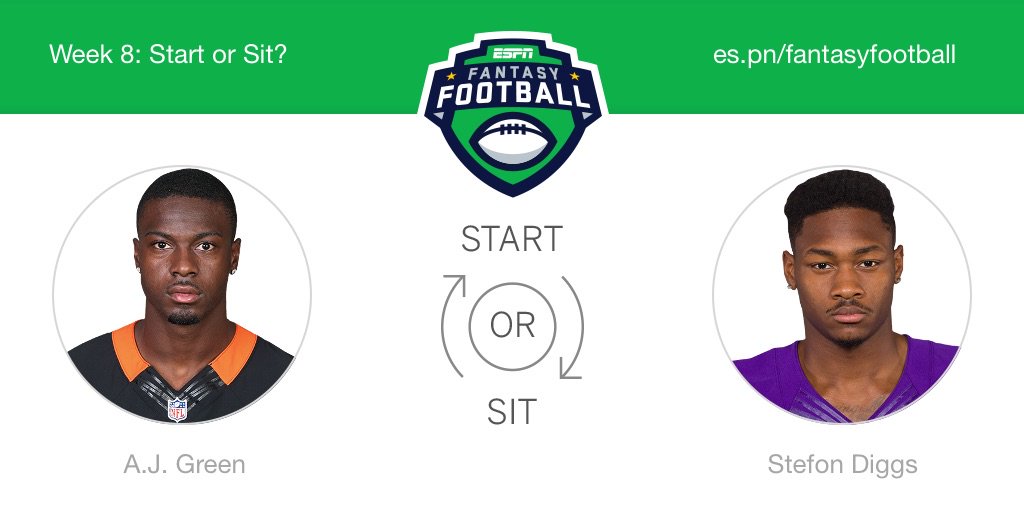 mettcurpentur's tweet photo. Who should I start this week? A.J. Green or Stefon Diggs! @ESPNFantasy #FantasyFootball https://t.co/WoGALKSAqy