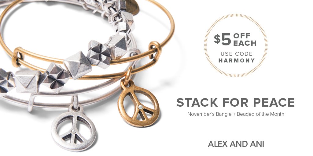 alexandani's tweet photo. Spread peace with the #banglesofthemonth.
Save $5 with code HARMONY online > https://t.co/b7y4ZmOU7O https://t.co/fvdkj8sowX