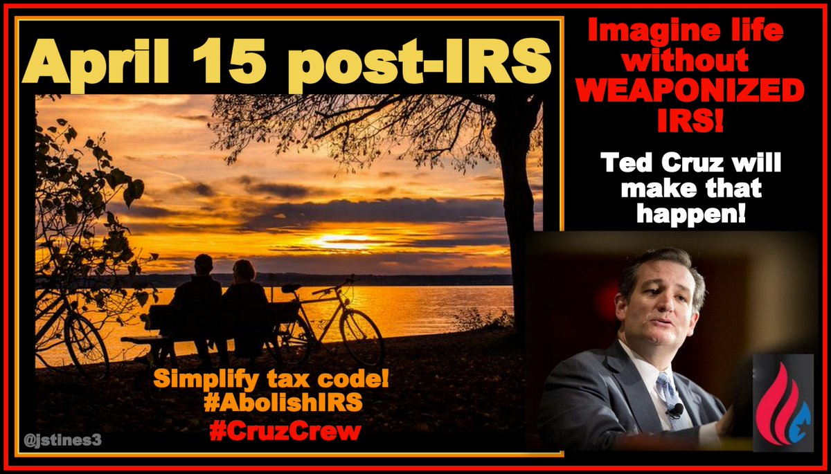 jstines3's tweet photo. Can you Imagine life w/o WEAPONIZED IRS? 
Imagine #TedCruz as President! 

#WakeUpAmerica #TCOT #CruzCrew #PJNET https://t.co/Ca9vbIs4xy