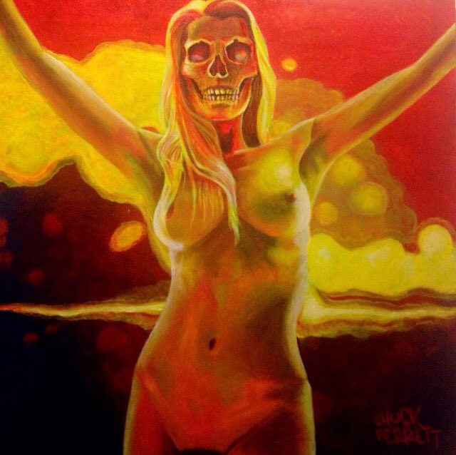 ChuckBerrett's tweet photo. Post #HappyHalloween to everyone. #painting by #chuckberrett #nude #skull #sex #death #art #darkart #artwork https://t.co/WW2WS1XCZZ