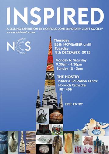 Please come &amp; join us at "Inspired" our exhibition in the glorious Norwich Cathedral 26th nov - 8th dec.