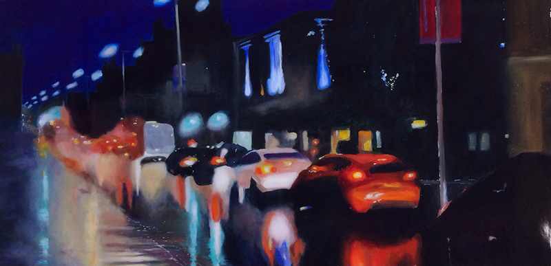 3flying's tweet photo. Salford in the rain . Acrylics on canvas 48" x 24" https://t.co/TGMgAD1q19