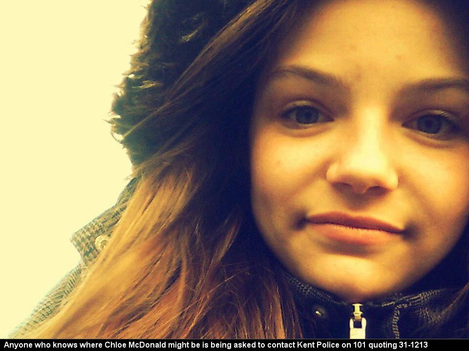 Kent_999s's tweet photo. HYTHE / THANET: Police are appealing for help finding 13-year-old Chloe McDonald missing since yesterday evening. https://t.co/qw3fOxTtjH