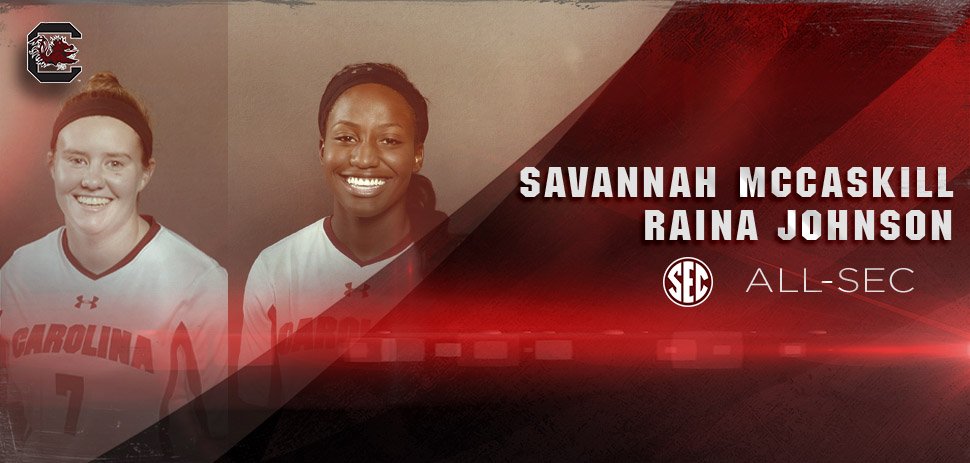 GamecockWSoccer's tweet photo. Congrats to @smccaskill_21 &amp; @_RainyDayz_ earning All-SEC as announced by the league office! #Gamecocks https://t.co/8c8Ibg3PsI