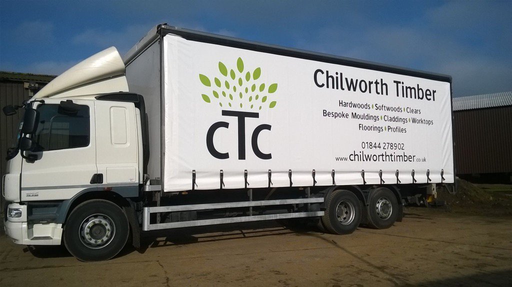new side curtains on our truck installed, the brand awareness for #hardwood  #timber @ #CTC continues