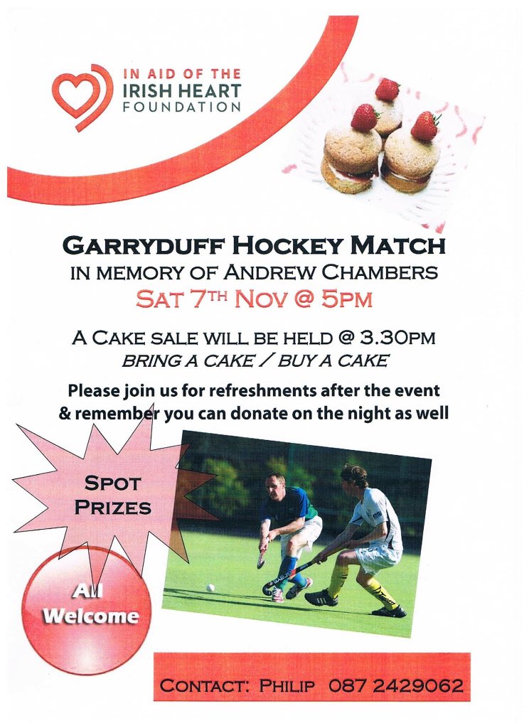 CorkCofI's tweet photo. Andrew Chambers memorial game and cake sale takes place next Saturday Nov 7th please come along and support!! https://t.co/GlxvpHaQCE