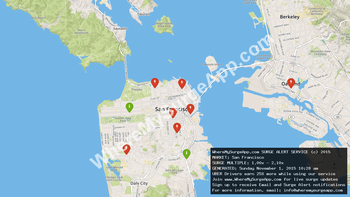 WhereMySurgeApp's tweet image. Nothin but SURGE money is waiting for #UberPartners up in San Francisco! #ridesharing #Uber_SF #SanFrancisco