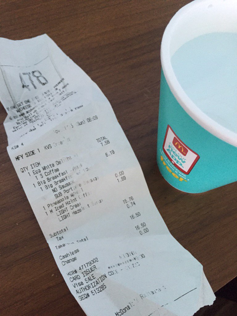 aaronyam's tweet photo. @McDonalds I'm lovin' it - thanks for the hot water instead of coffee! Good way to kickstart my day https://t.co/IfXG62mrx5
