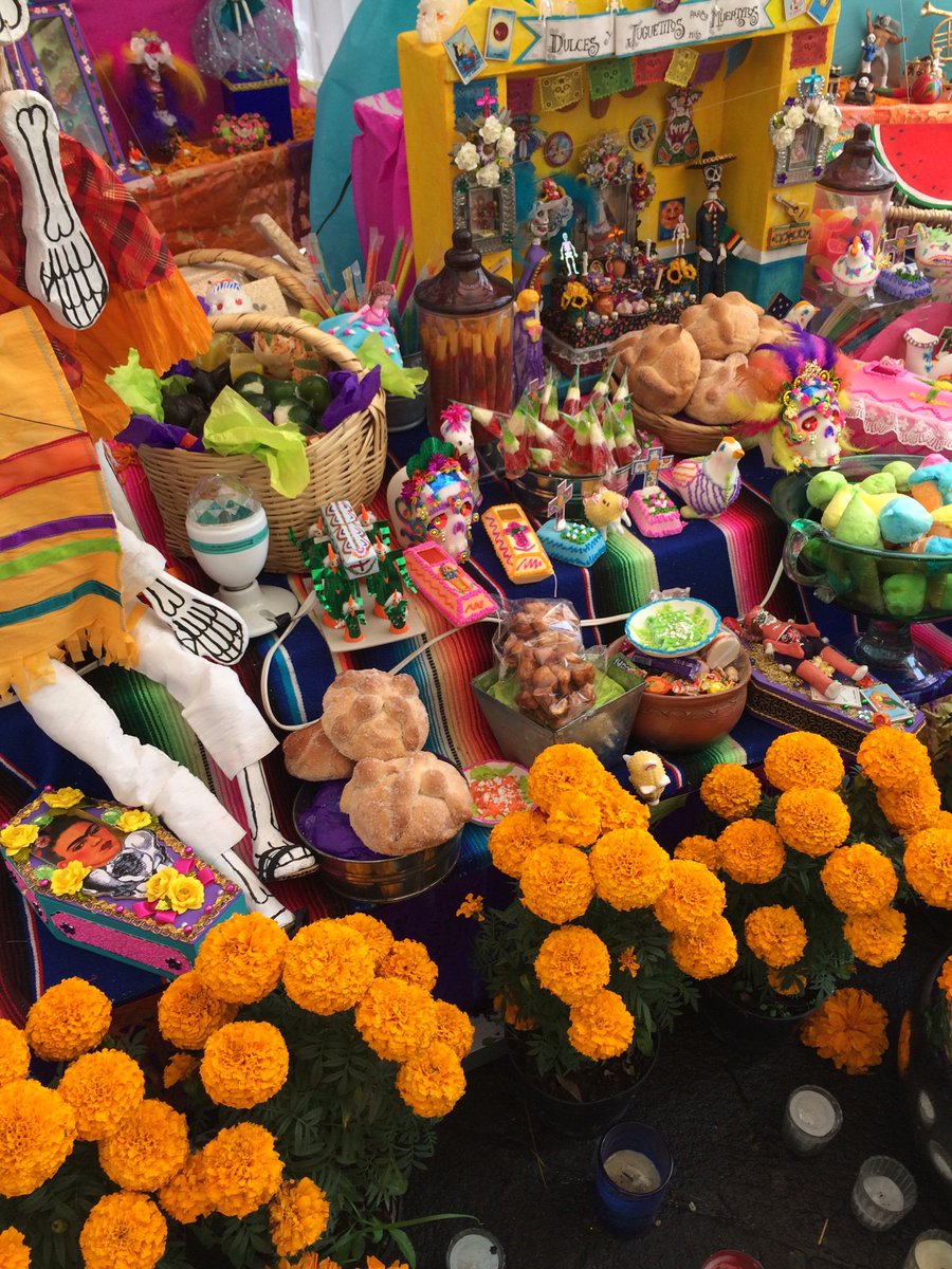 WelfordPrimary's tweet photo. Today is Día de Muertos and there are decorations and celebrations all over the city. This is ‘una ofrenda’ #UKMex https://t.co/XLMvpdvzIu