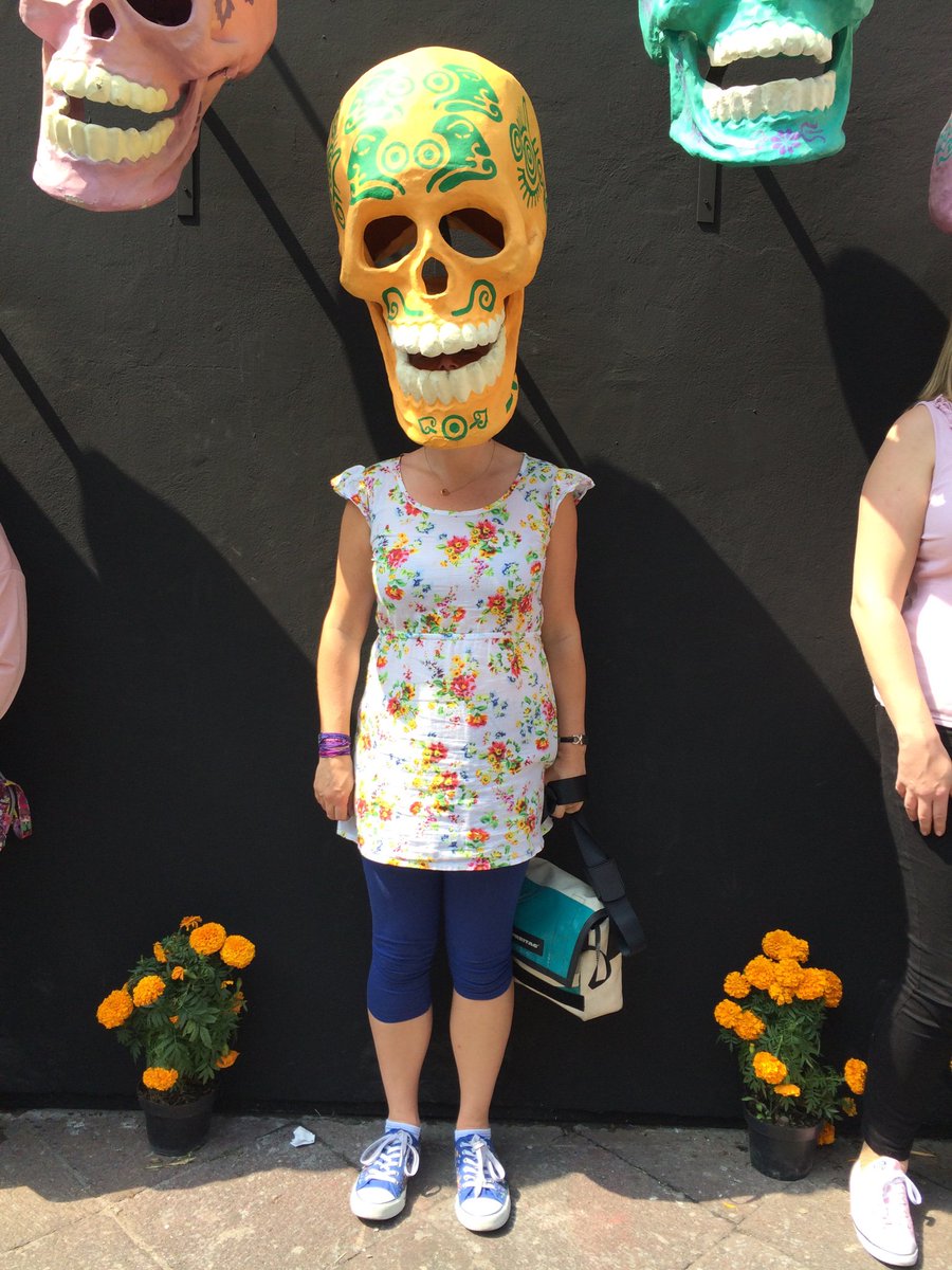 WelfordPrimary's tweet photo. Señora Stevens is playing hide and seek in ‘una calavera’ You’ll be finding out about them this week! #UKMex https://t.co/qogTozuqYa