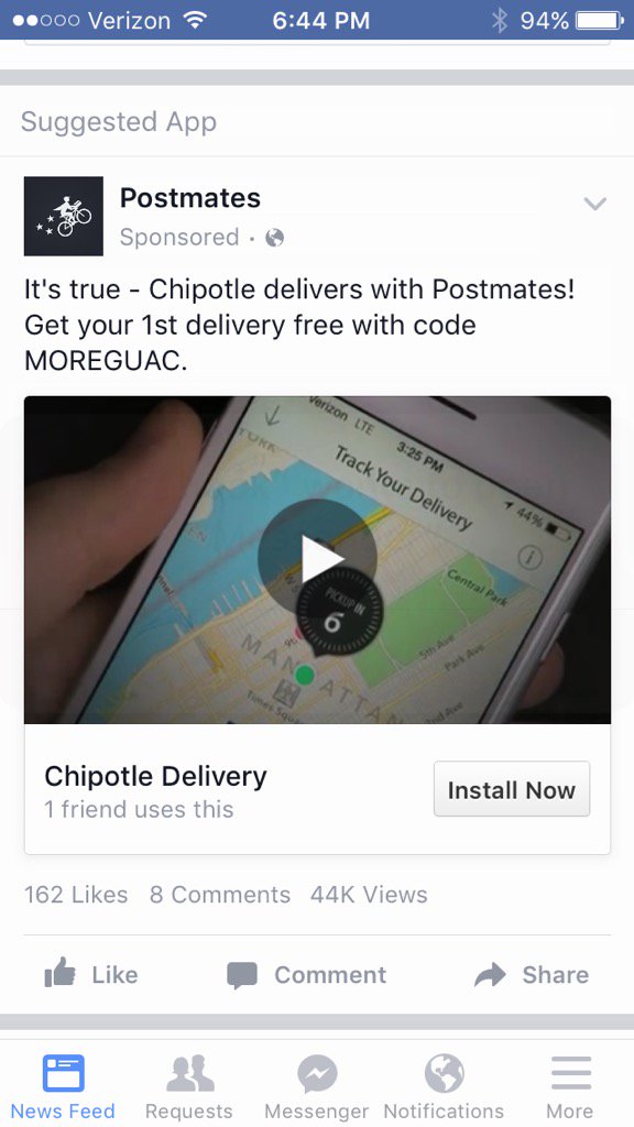 ericajoymalone's tweet photo. Oh happy day. #ChipotleDelivery https://t.co/xCtCo7M1cI