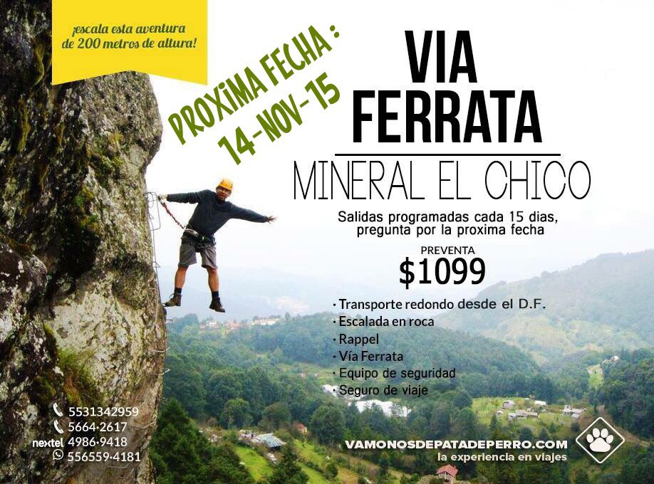 vamonosdepatade's tweet image. @RevistaVivaMex @elbazarsatelite RT Desafia tus miedos !Tour Vía Ferrata
14 nov
Tel 56642617
vamonosdepatadeperro.com