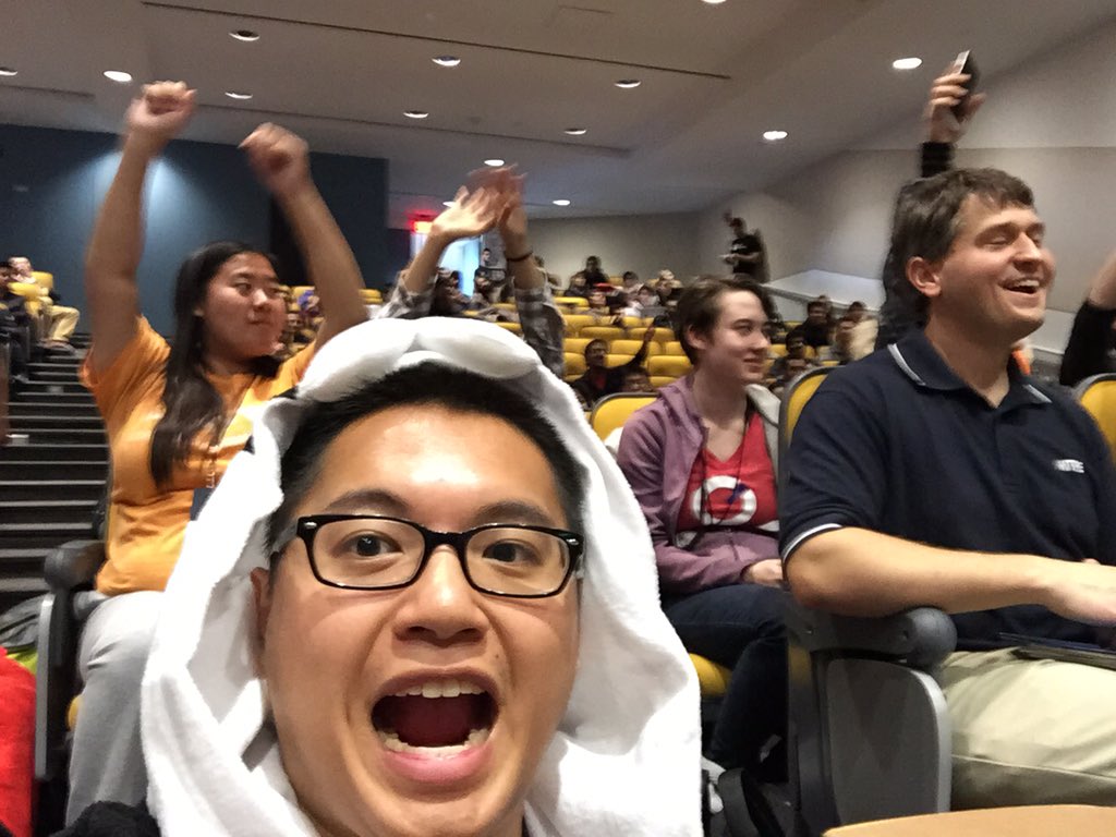 MLHacks's tweet photo. Kicking off the closing ceremony @boston_hacks! What an end to a #hackyhalloween! https://t.co/SuMnZU5YHk