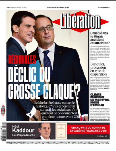 chdelporte's tweet photo. Une de #Libération demain : "#Régionales : grosse claque ou déclic?" #PasIncompatible https://t.co/MnDYjR7uXe