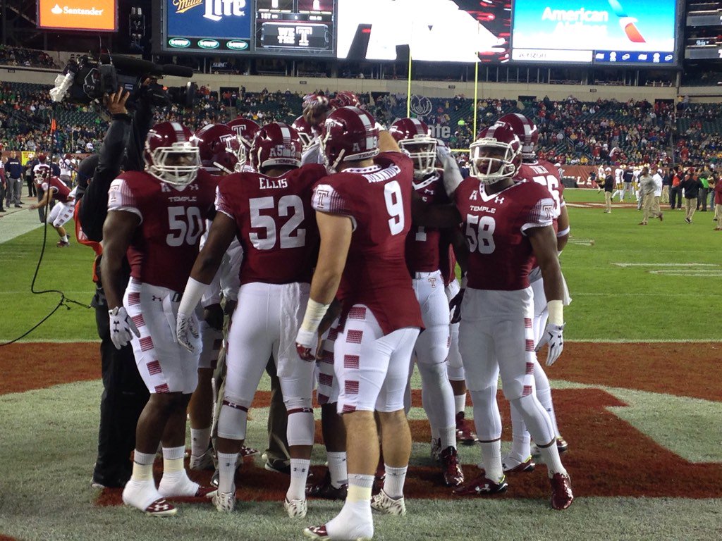 JClarkNBCS's tweet photo. Temple-Notre Dame MOST watched college fball game this wkend in nation, most watched ever in Philly on ABC. #WeTheT https://t.co/obljvNj2YS