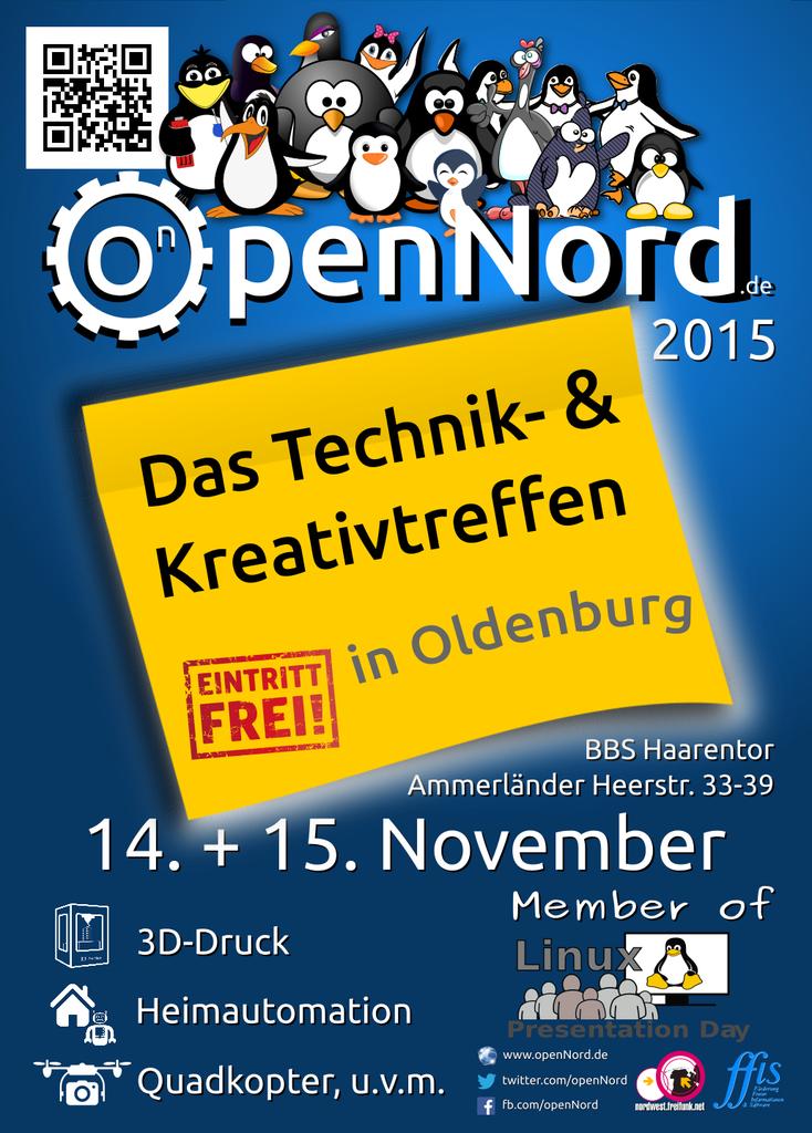 aquaritus's tweet photo. Super Veranstaltung steht an! :-) #opennord #linuxtag #maker #Oldenburg https://t.co/AJMaZmMlAm